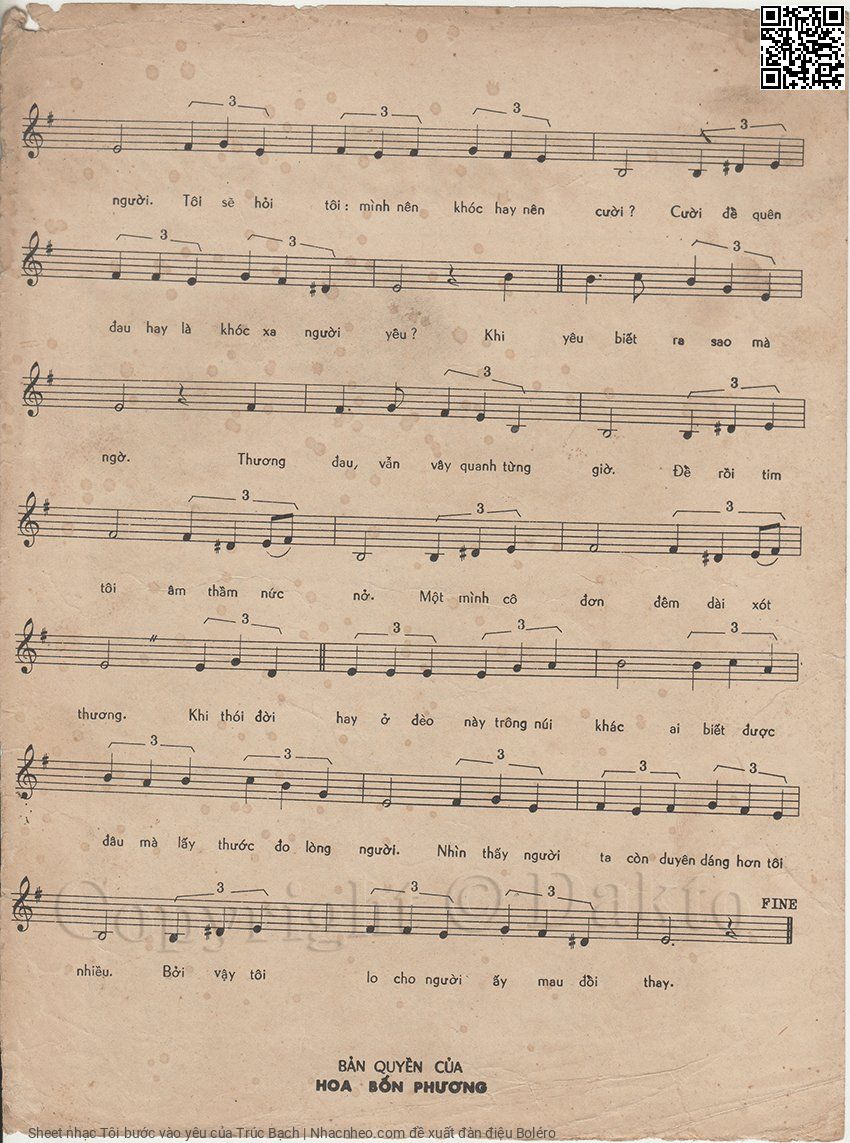 Page 3 of Sheet music PDF Tôi bước vào yêu - Trúc Bạch