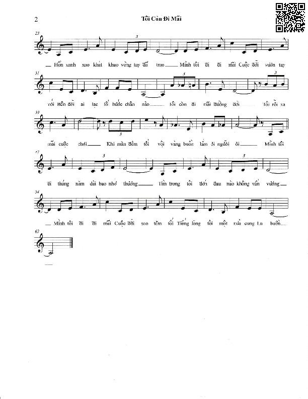 Page 2 of Sheet music PDF Tôi còn đi mãi - Việt Phương