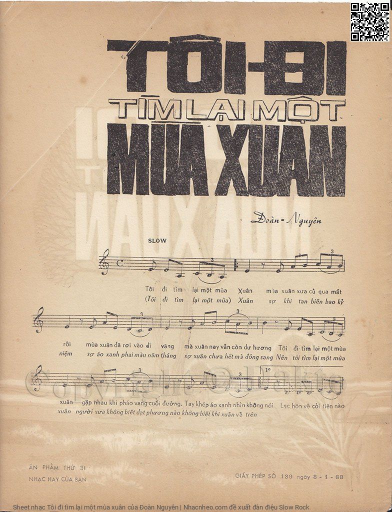 Page 2 of Sheet music PDF Tôi đi tìm lại một mùa xuân - Đoàn Nguyên