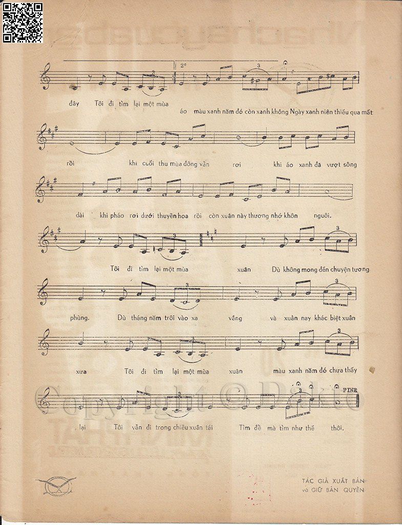 Page 3 of Sheet music PDF Tôi đi tìm lại một mùa xuân - Đoàn Nguyên