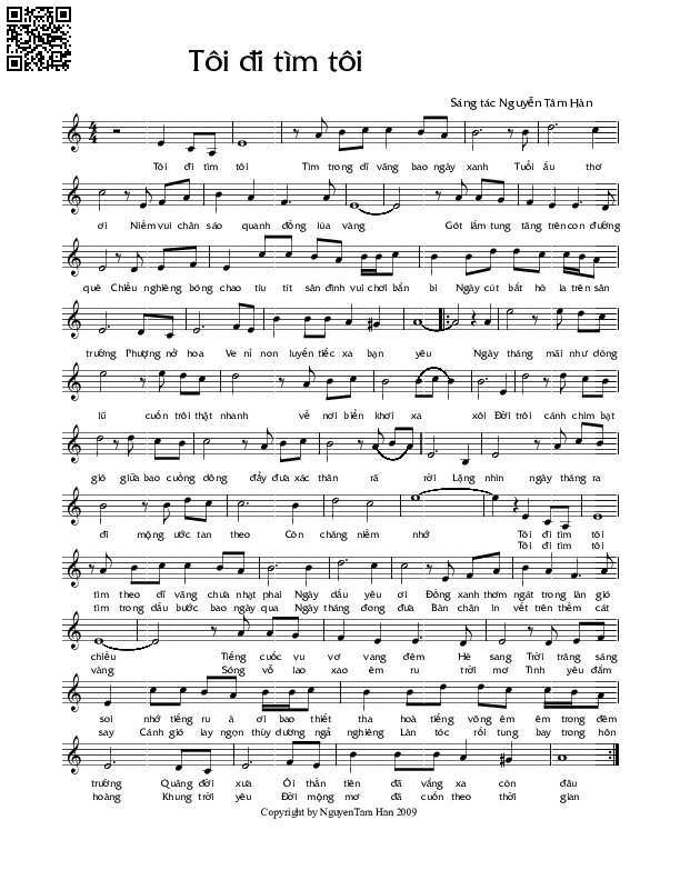 Page 4 of Sheet music PDF Tôi đi tìm tôi - Nguyễn Tâm Hàn