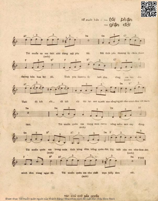 Page 3 of Sheet music PDF Tôi muốn quên người - Khánh Băng