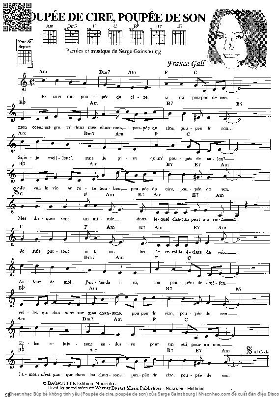 Page 2 of Sheet music PDF Búp bê không tình yêu (Poupée de cire, poupée de son) - Serge Gainsbourg