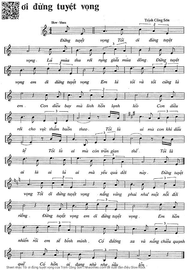 Sheet PDF of Tôi ơi đừng tuyệt vọng