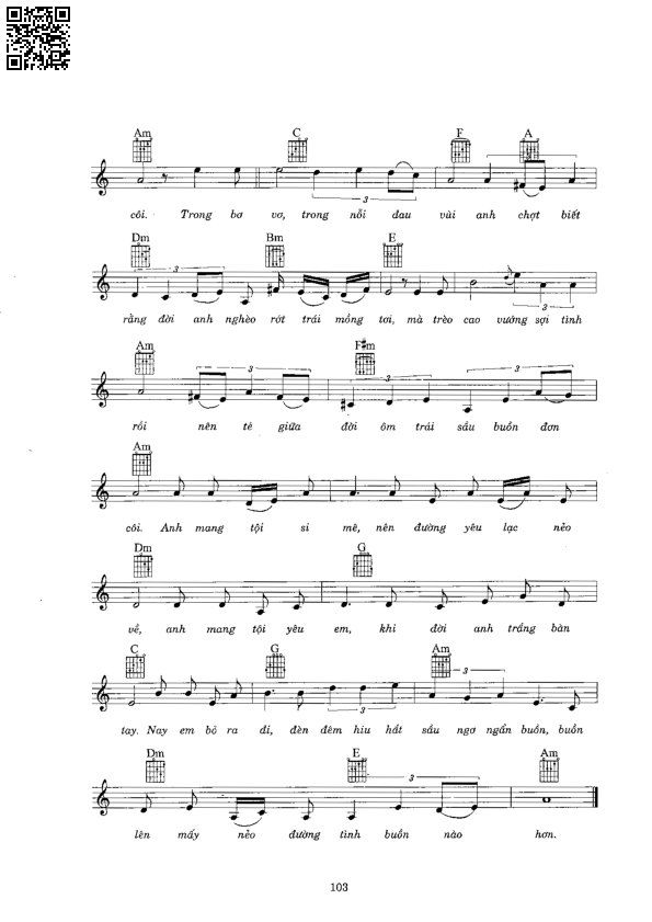 Page 2 of Sheet music PDF Tội tình - Hàn Châu