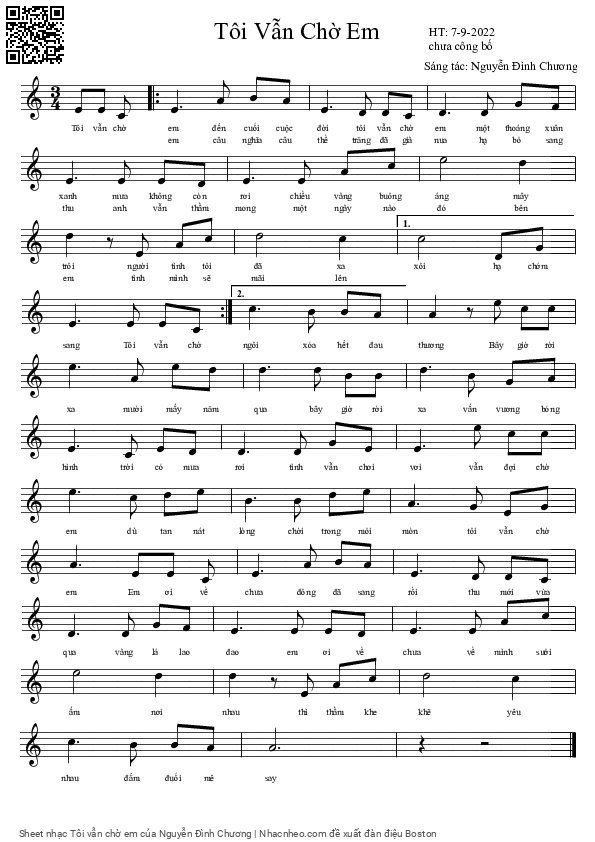 Sheet PDF of Tôi vẫn chờ em