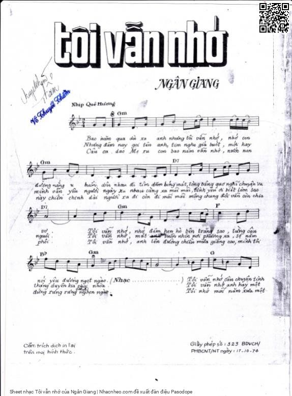 Page 2 of Sheet music PDF Tôi vẫn nhớ - Ngân Giang