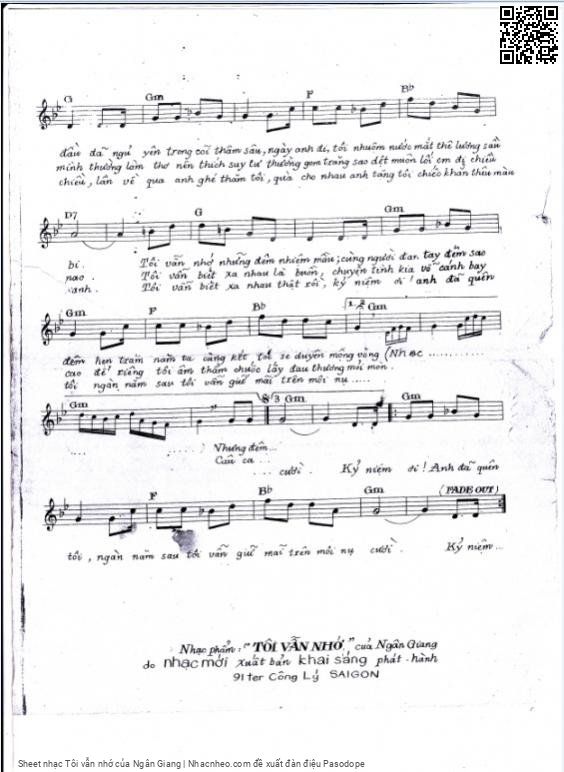 Page 3 of Sheet music PDF Tôi vẫn nhớ - Ngân Giang