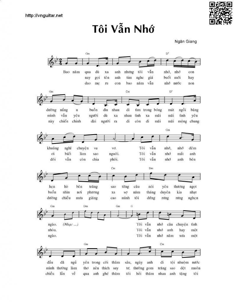 Page 5 of Sheet music PDF Tôi vẫn nhớ - Ngân Giang