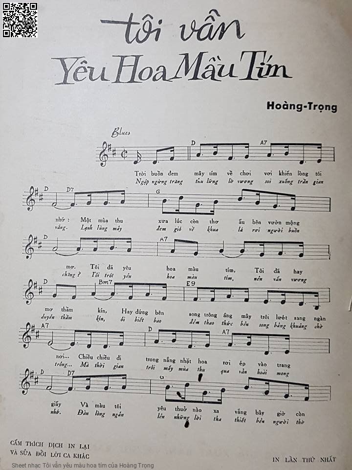 Page 4 of Sheet music PDF Tôi vẫn yêu màu hoa tím - Hoàng Trọng