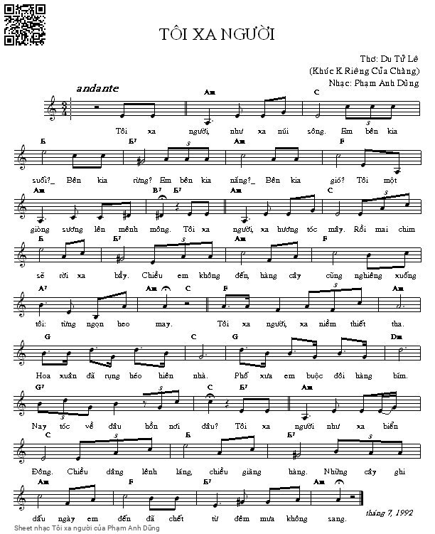 Sheet PDF of Tôi xa người