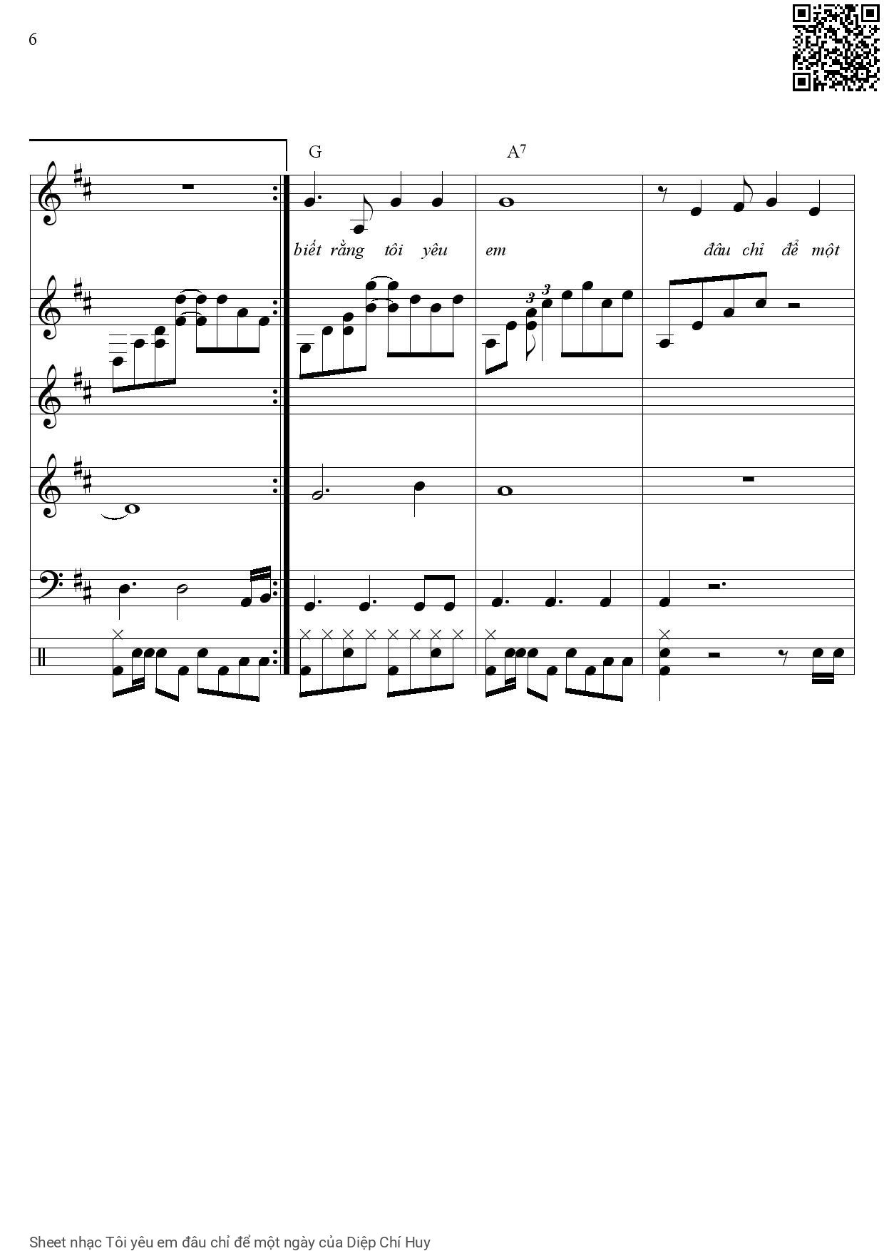 Page 11 of Sheet music PDF Tôi yêu em đâu chỉ để một ngày - Diệp Chí Huy