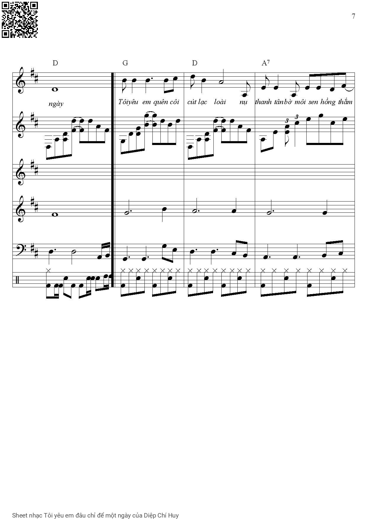 Page 13 of Sheet music PDF Tôi yêu em đâu chỉ để một ngày - Diệp Chí Huy