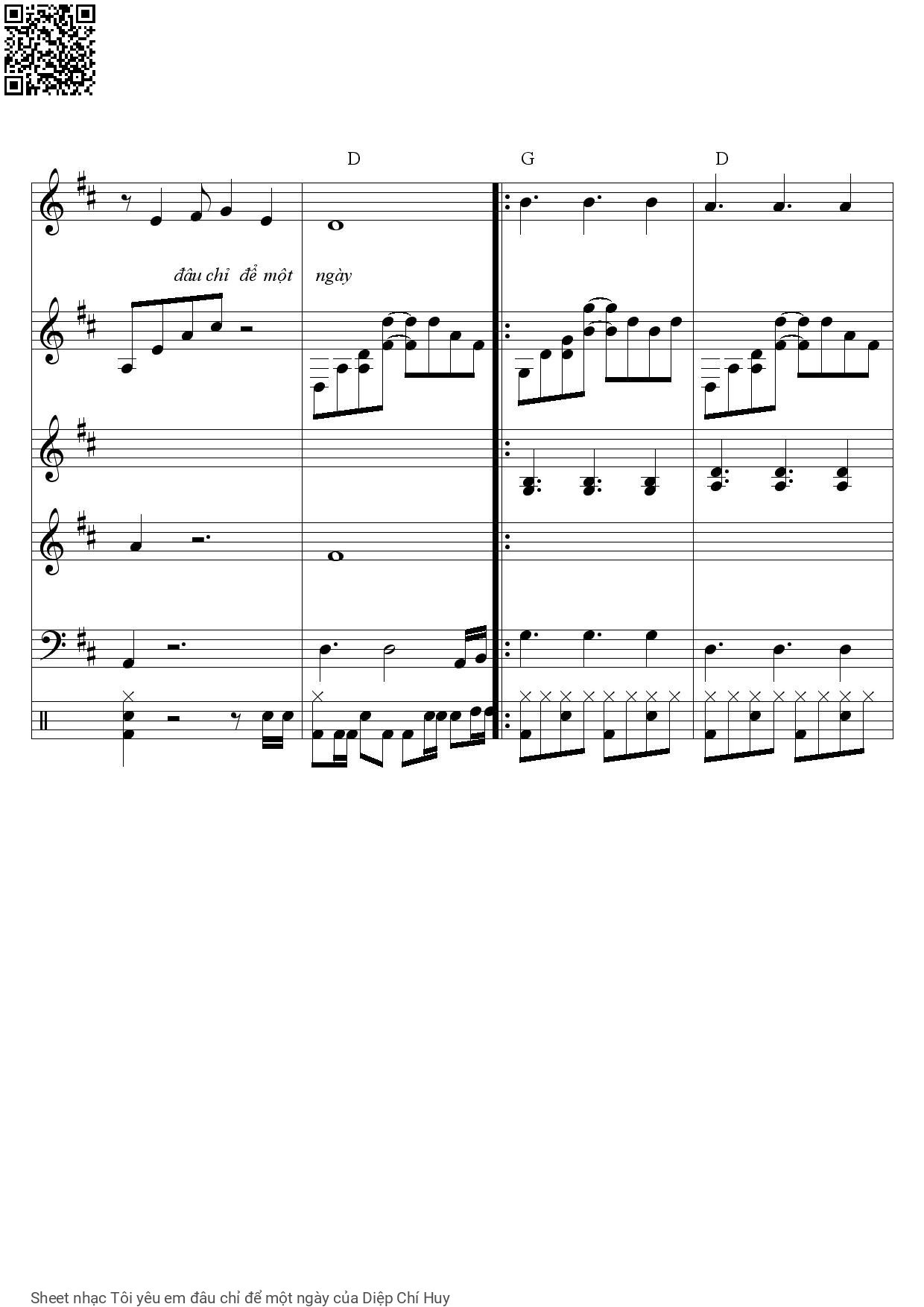 Page 6 of Sheet music PDF Tôi yêu em đâu chỉ để một ngày - Diệp Chí Huy