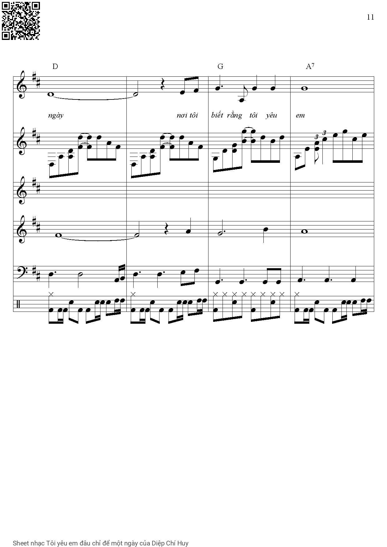 Page 7 of Sheet music PDF Tôi yêu em đâu chỉ để một ngày - Diệp Chí Huy