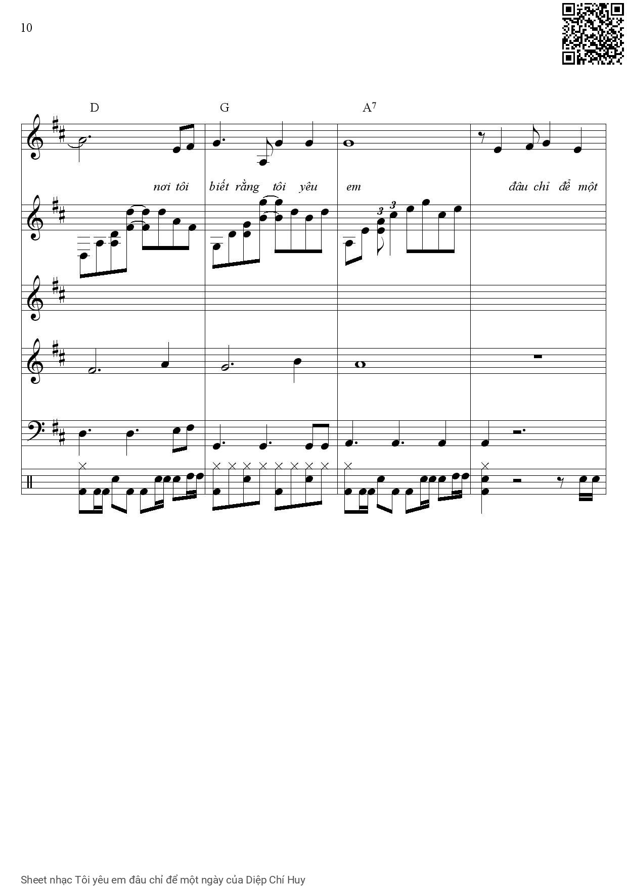 Page 8 of Sheet music PDF Tôi yêu em đâu chỉ để một ngày - Diệp Chí Huy
