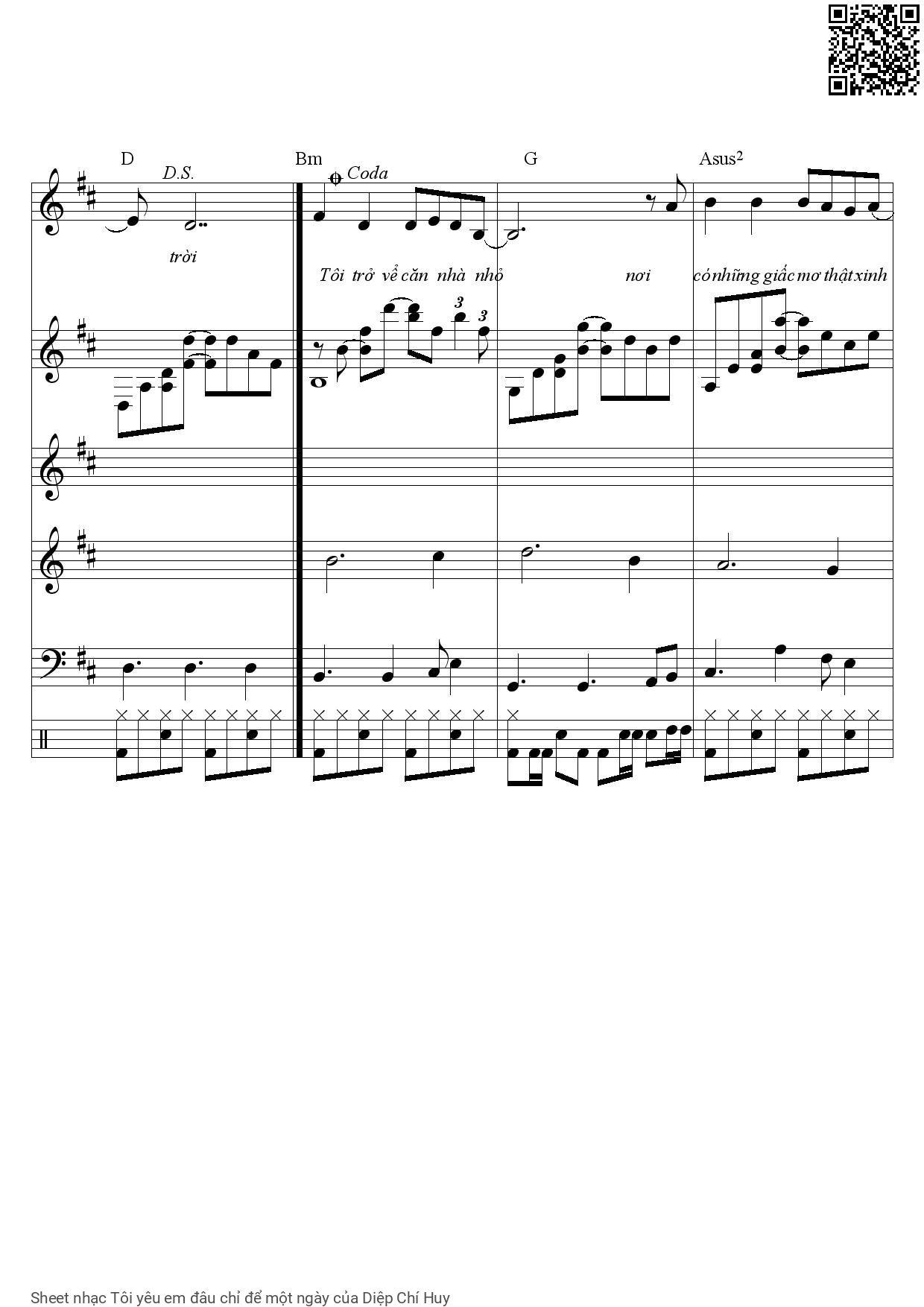 Page 9 of Sheet music PDF Tôi yêu em đâu chỉ để một ngày - Diệp Chí Huy