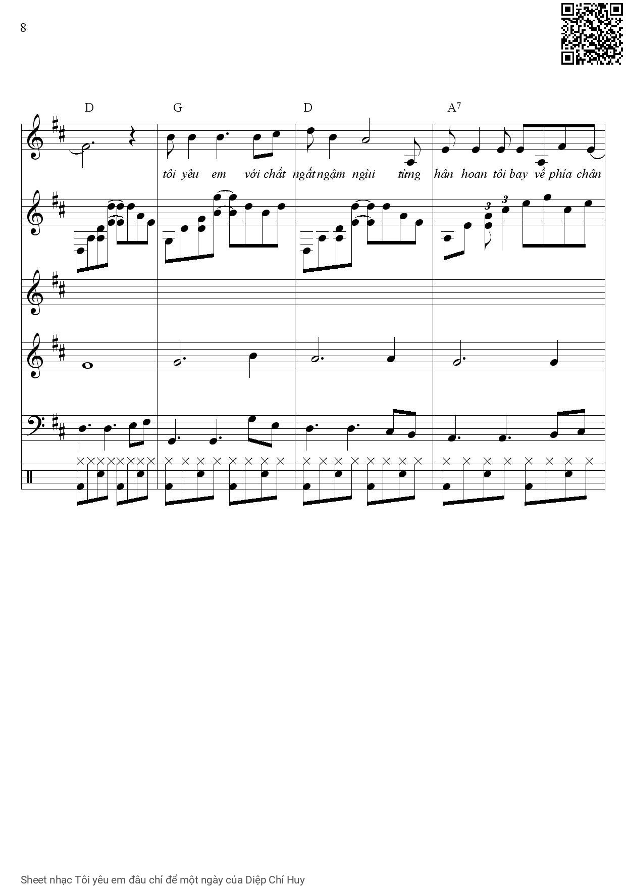 Page 10 of Sheet music PDF Tôi yêu em đâu chỉ để một ngày - Diệp Chí Huy