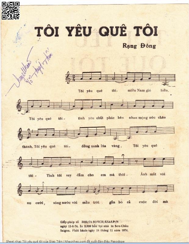 Page 2 of Sheet music PDF Tôi yêu quê tôi - Giao Tiên