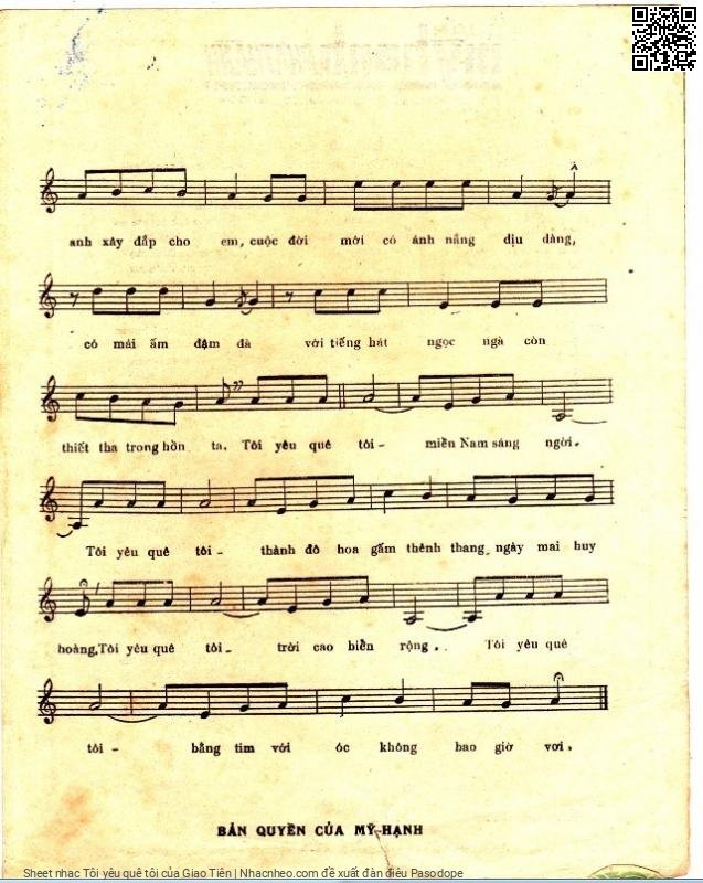 Page 3 of Sheet music PDF Tôi yêu quê tôi - Giao Tiên