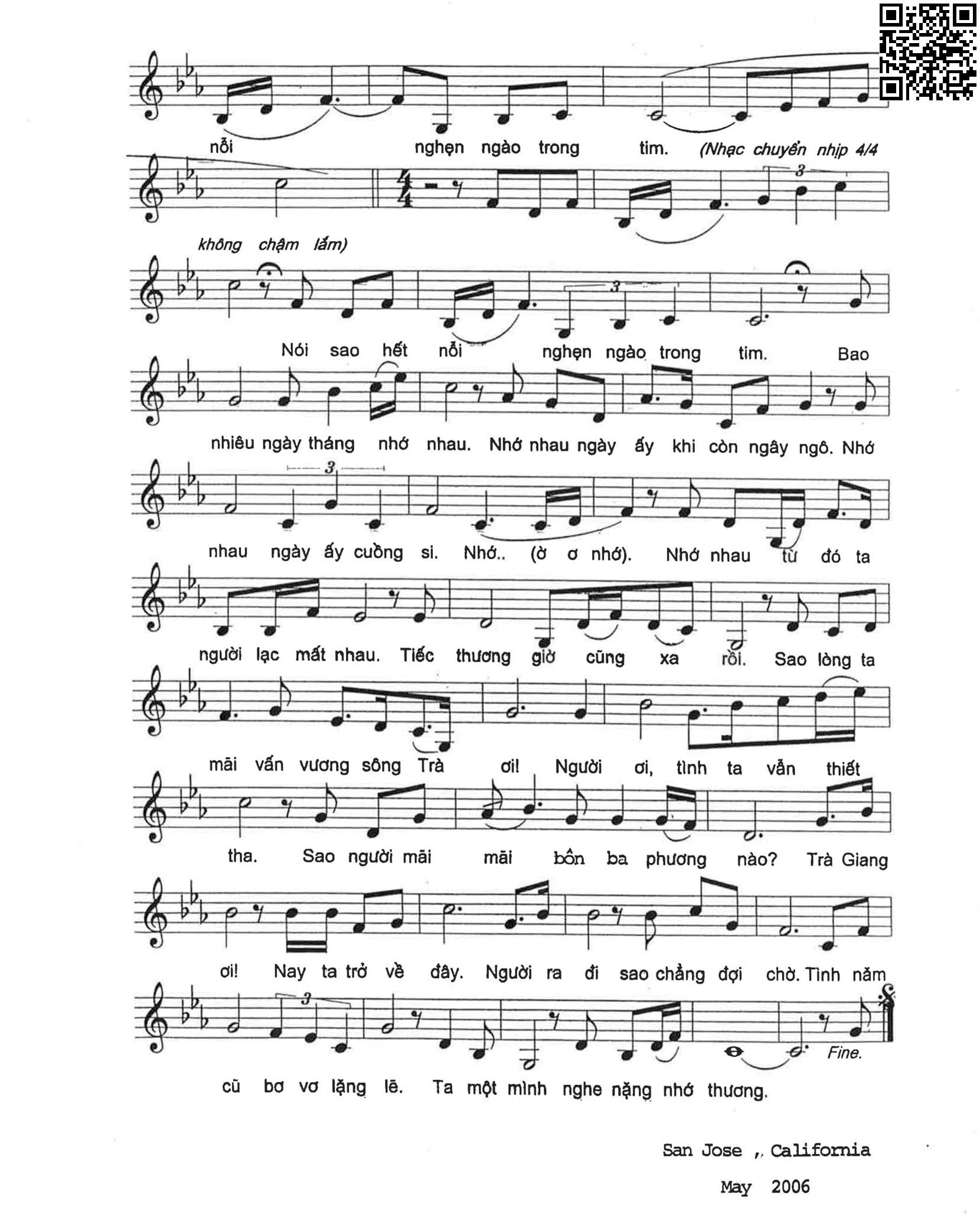 Page 2 of Sheet music PDF Trà Giang ngày về - Thiên Phương