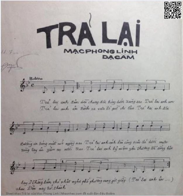 Page 2 of Sheet music PDF Trả lại - Mạc Phong Linh