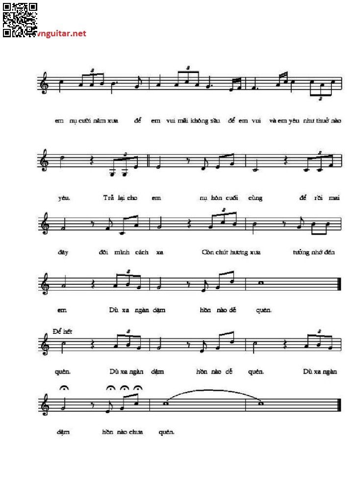 Page 2 of Sheet music PDF Trả lại cho em - Ngô Thụy Miên