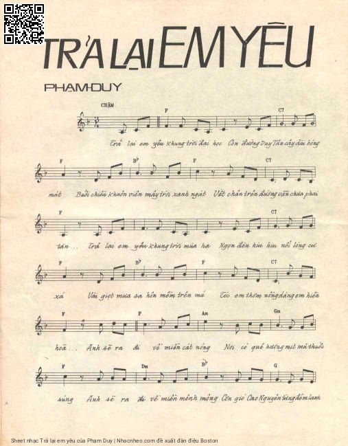 Page 2 of Sheet music PDF Trả lại em yêu - Phạm Duy