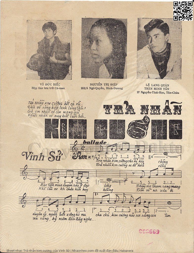 Page 2 of Sheet music PDF Trả nhẫn kim cương - Vinh Sử