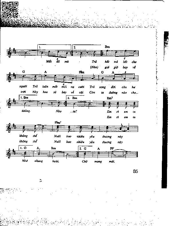 Page 2 of Sheet music PDF Trả nợ tình xa - Tuấn Khanh (trẻ)