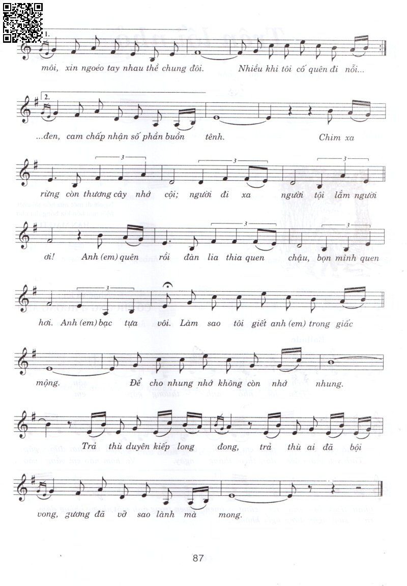 Page 2 of Sheet music PDF Trách người trong mộng - Vinh Sử