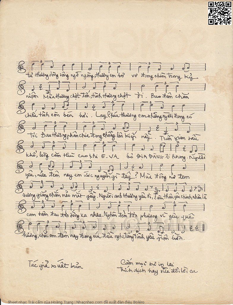 Page 3 of Sheet music PDF Trái cấm - Hoàng Trang