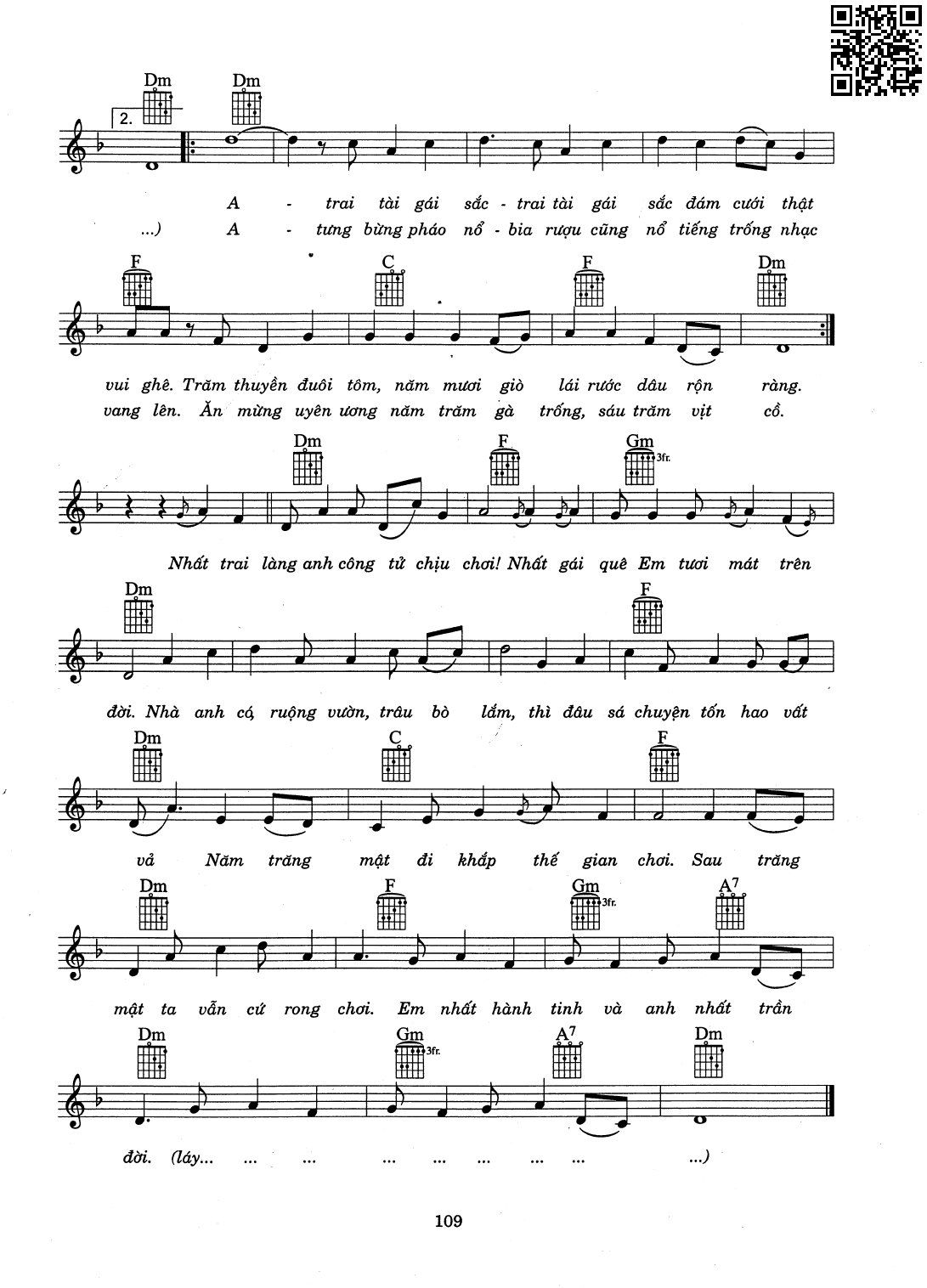 Page 2 of Sheet music PDF Trai tài gái sắc - Mã Thu Giang