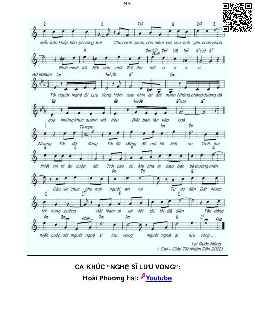 Page 2 of Sheet music PDF Ca khúc nghệ sĩ lưu vong - Lại Quốc Hùng