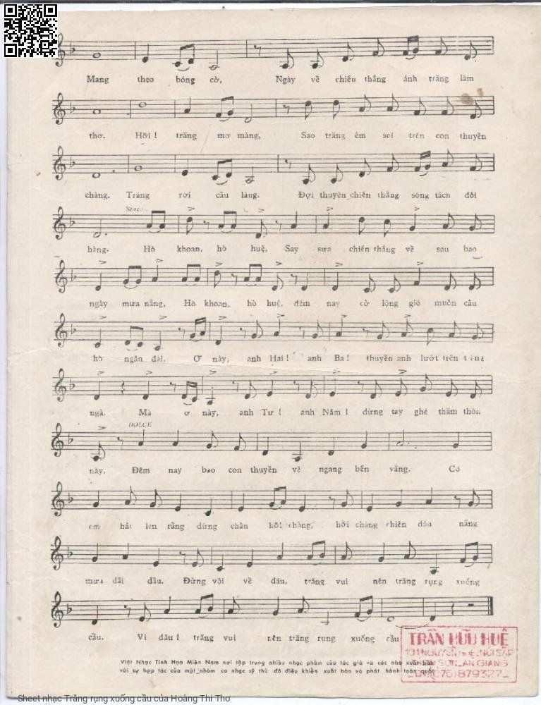 Page 3 of Sheet music PDF Trăng rụng xuống cầu - Hoàng Thi Thơ
