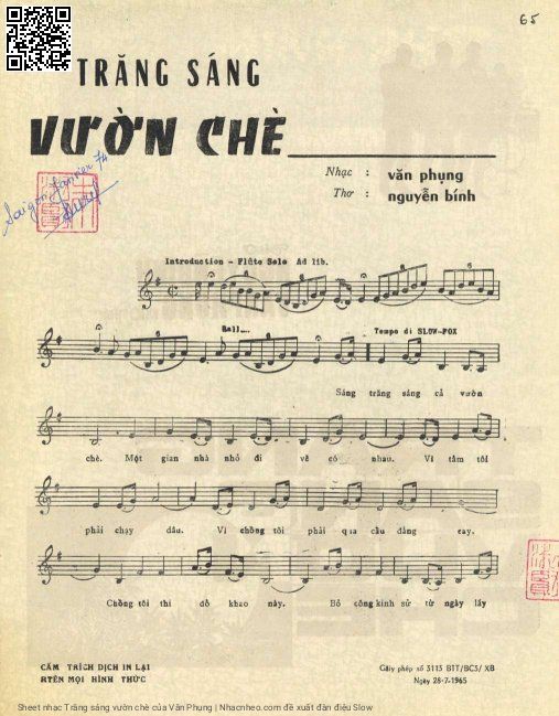 Page 2 of Sheet music PDF Trăng sáng vườn chè - Văn Phụng
