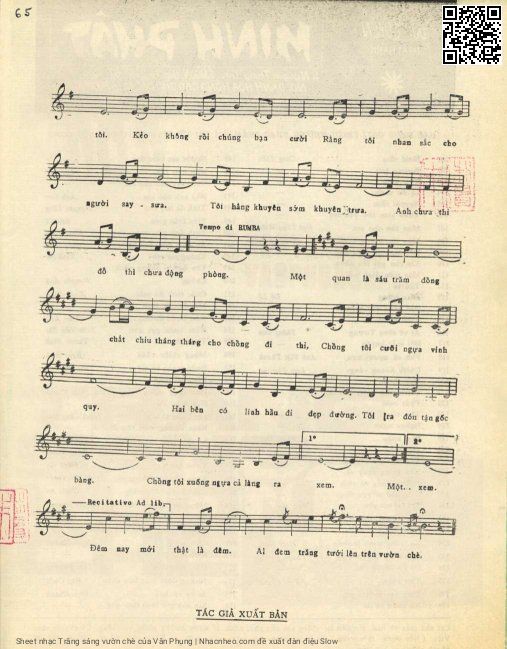 Page 3 of Sheet music PDF Trăng sáng vườn chè - Văn Phụng