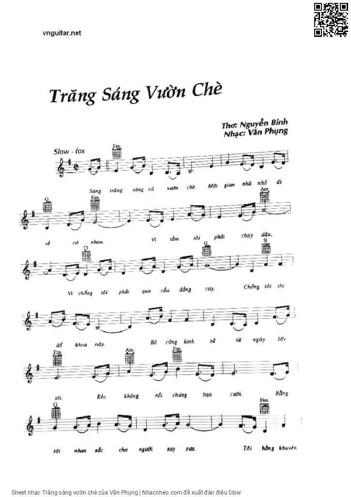 Page 4 of Sheet music PDF Trăng sáng vườn chè - Văn Phụng