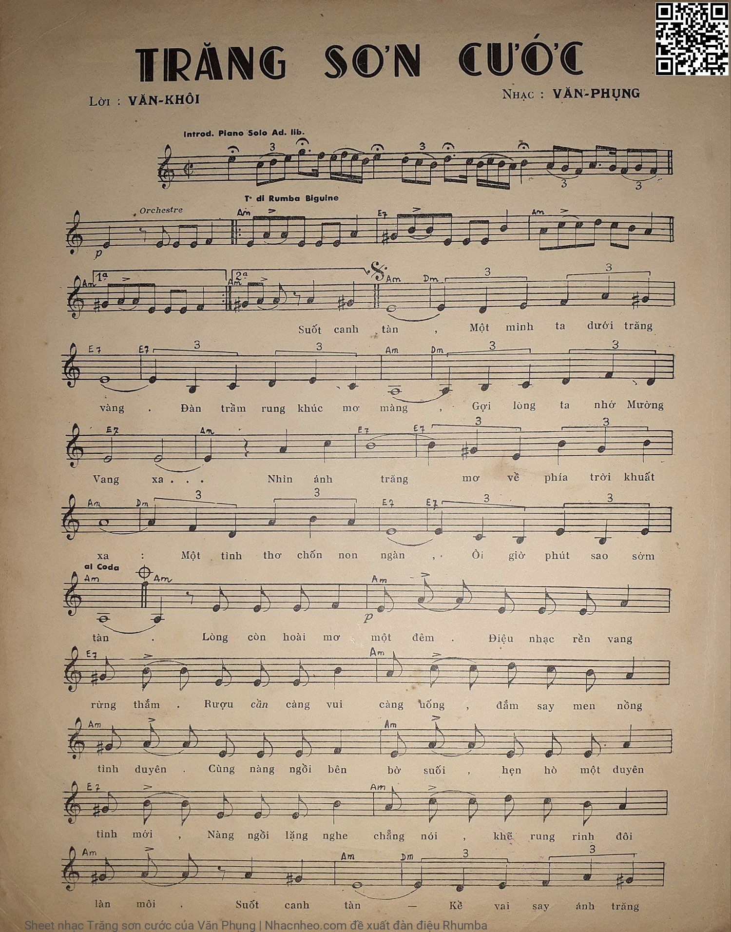 Page 2 of Sheet music PDF Trăng sơn cước - Văn Phụng