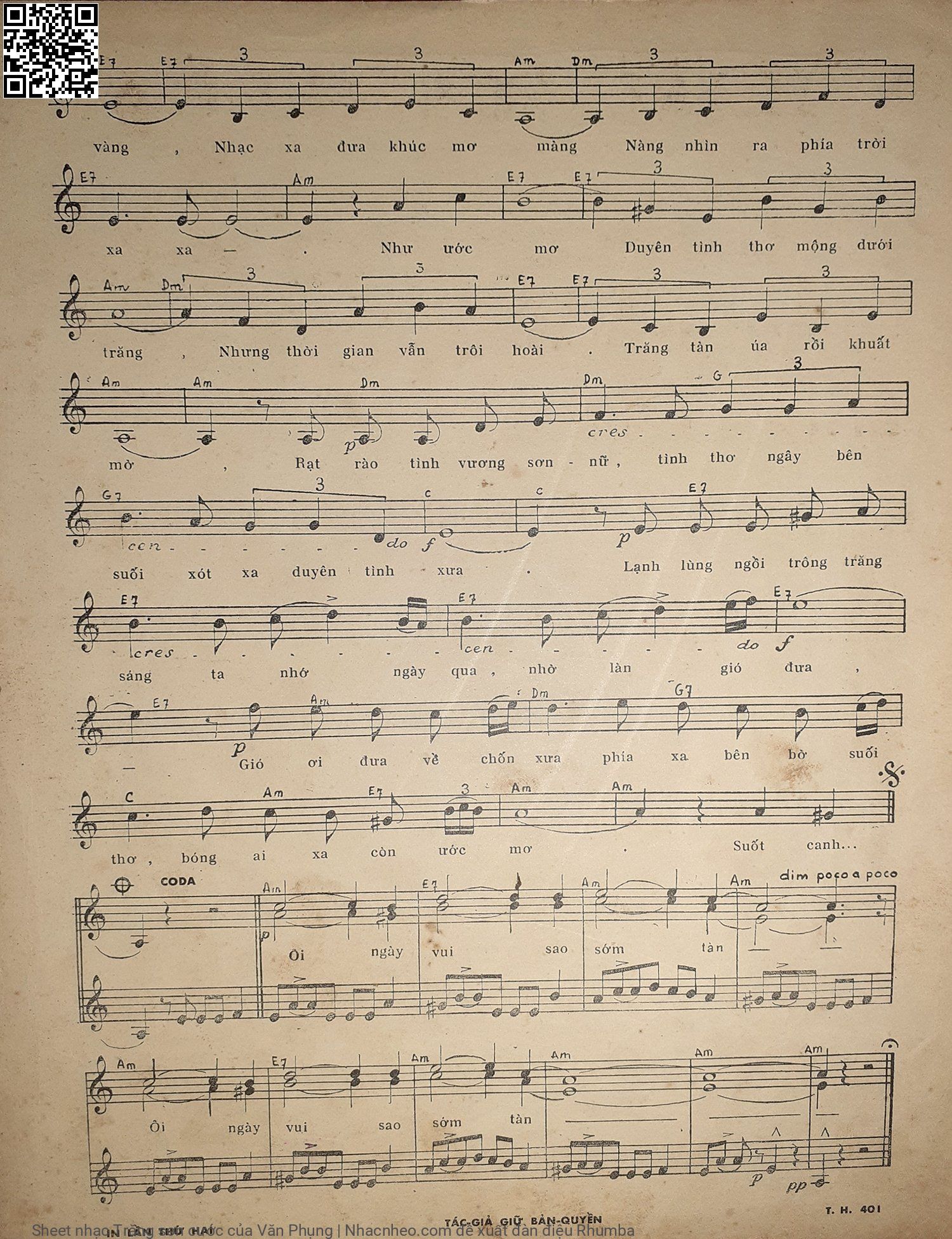 Page 3 of Sheet music PDF Trăng sơn cước - Văn Phụng