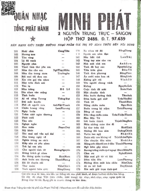 Page 4 of Sheet music PDF Trăng tàn trên hè phố - Phạm Thế Mỹ