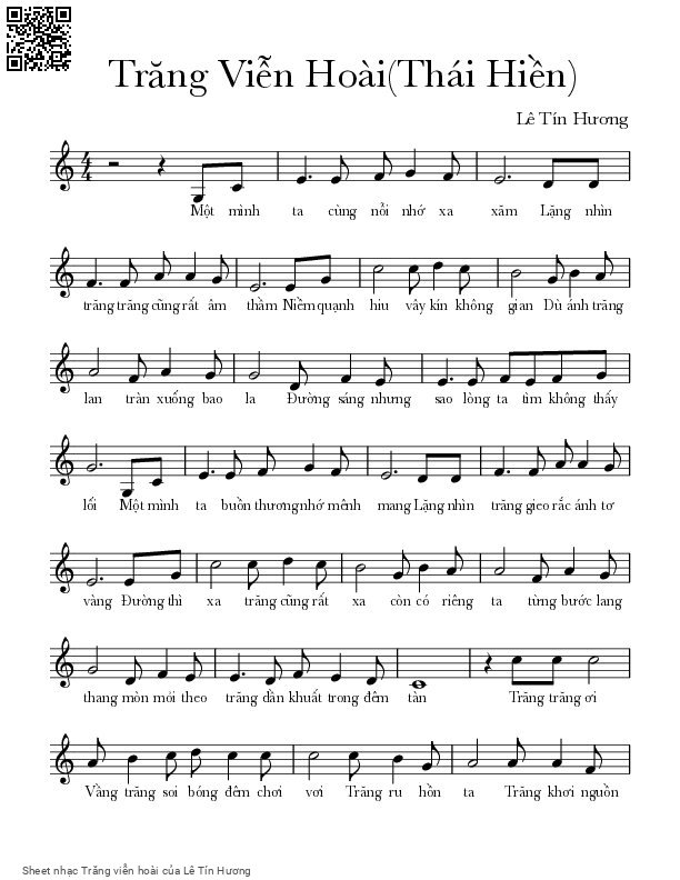 Sheet PDF of Trăng viễn hoài
