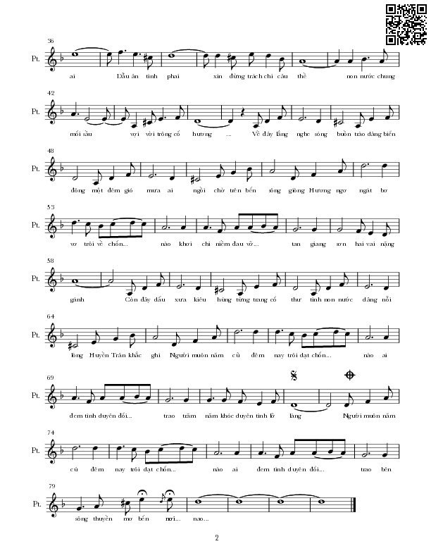 Page 2 of Sheet music PDF Trên bến Vân Lâu - Nguyễn Hoàng Đô