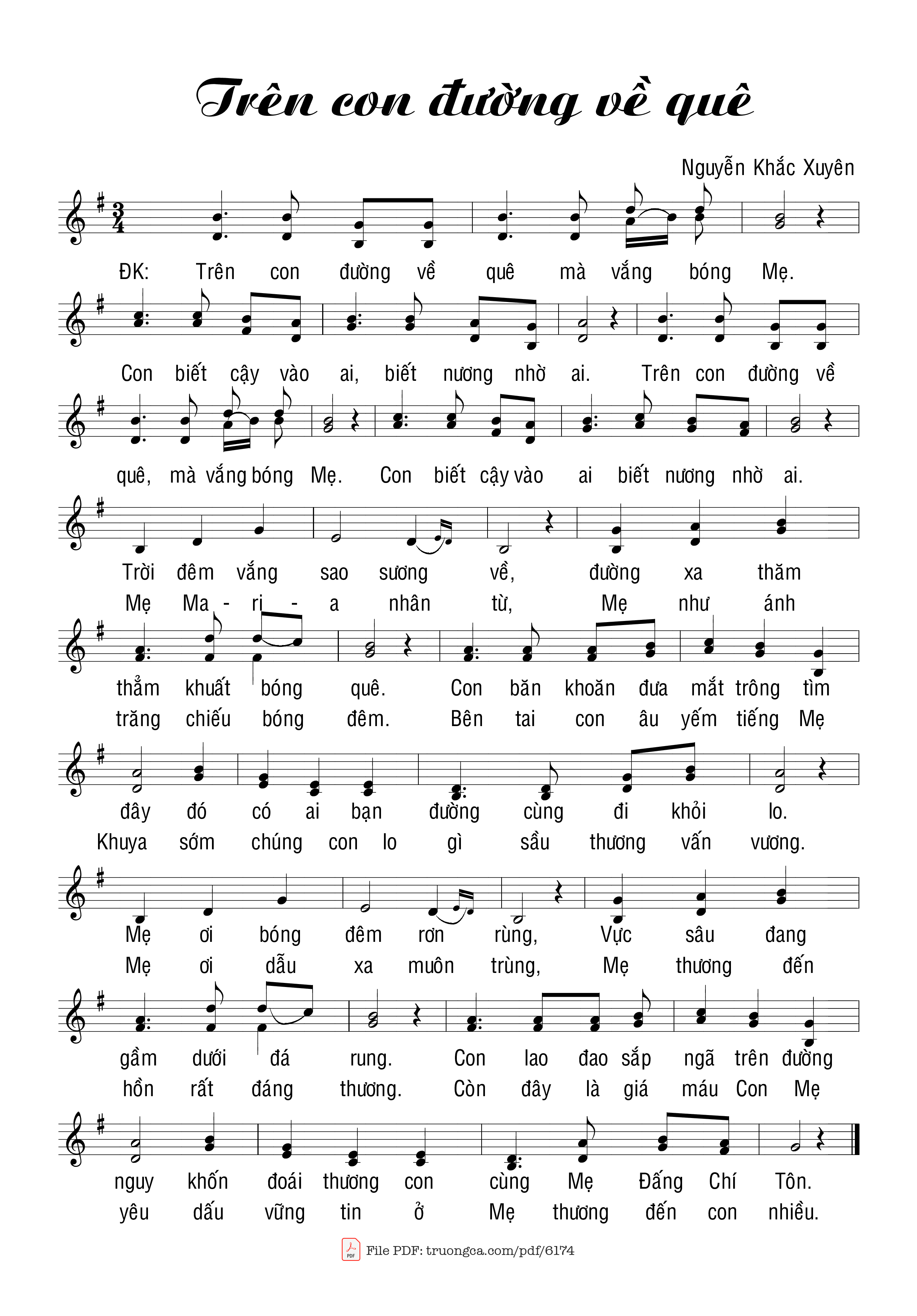 Page 2 of Sheet music PDF Trên con đường về quê - Nguyễn Khắc Xuyên