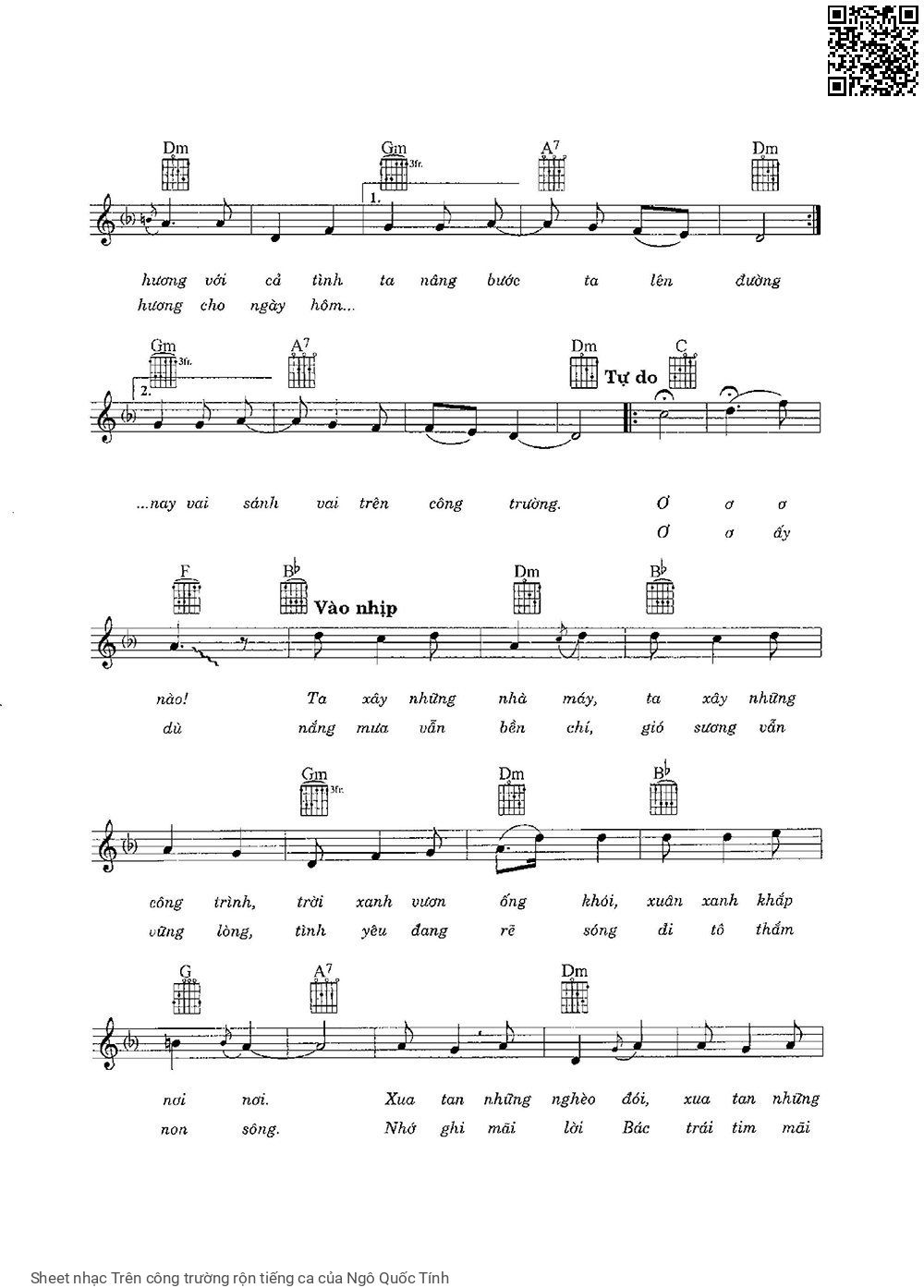 Page 2 of Sheet music PDF Trên công trường rộn tiếng ca - Ngô Quốc Tính