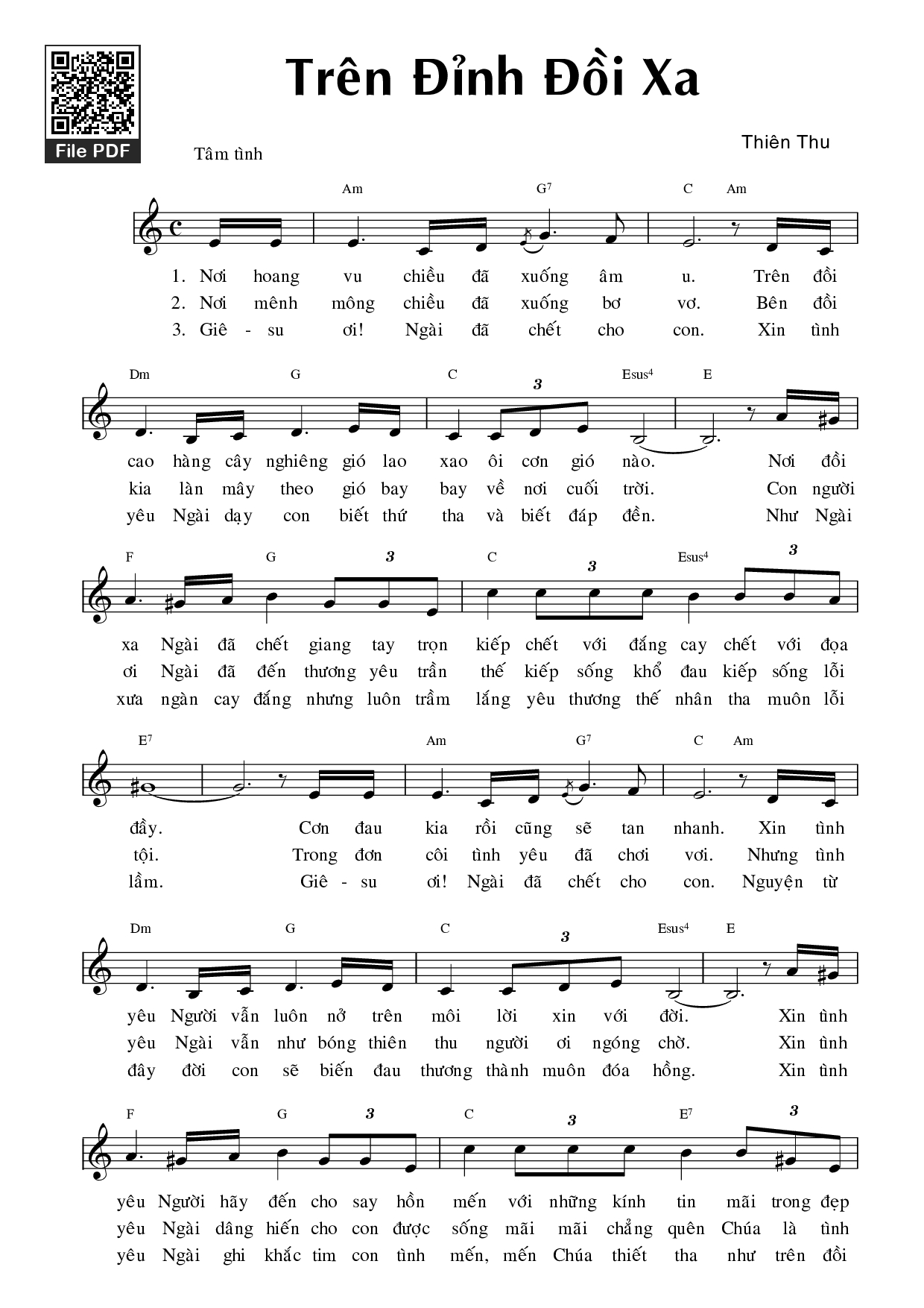 Sheet PDF of Trên đỉnh đồi xa