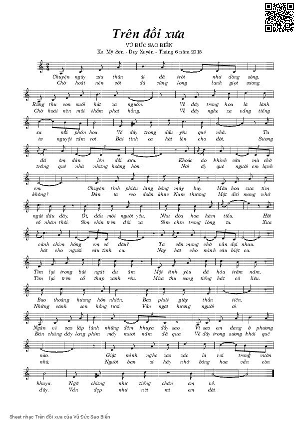 Sheet PDF of Trên đồi xưa