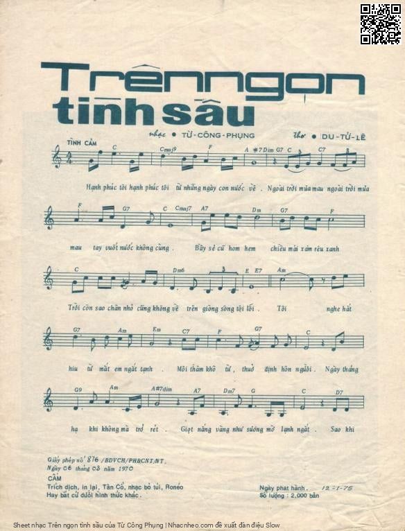 Page 2 of Sheet music PDF Trên ngọn tình sầu - Từ Công Phụng