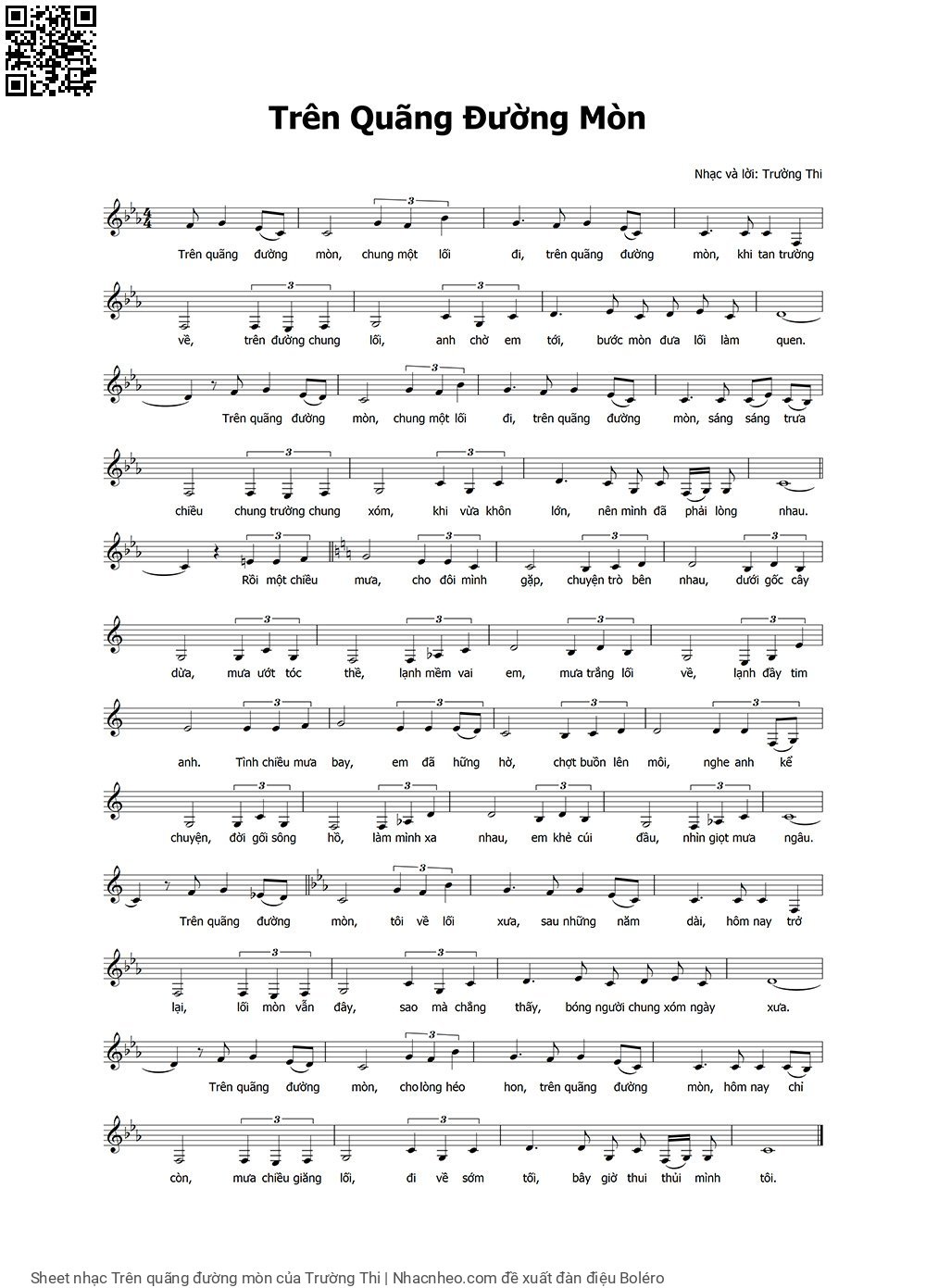 Sheet PDF of Trên quãng đường mòn