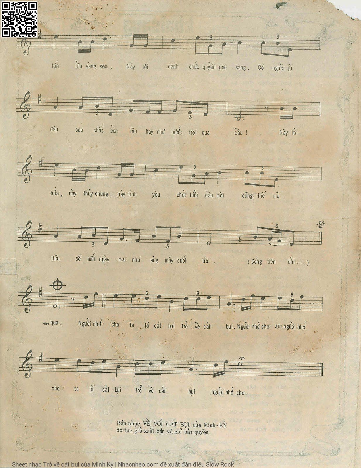 Page 3 of Sheet music PDF Trở về cát bụi - Minh Kỳ